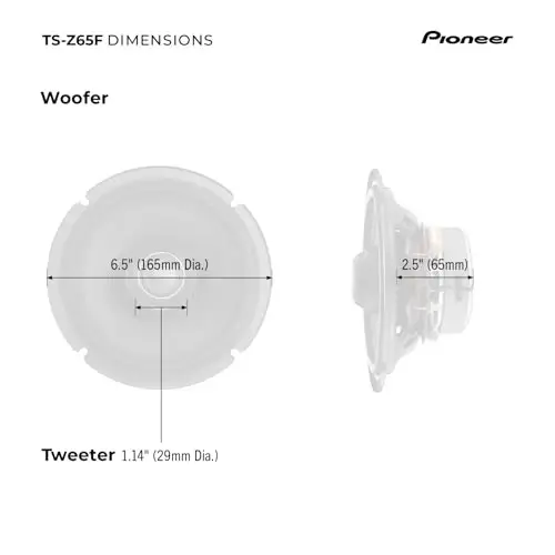 Pioneer Z-Series TS-Z65F 6.5” 2-Way Speakers (Pair) – 330W Max, Balanced Sound + Smooth Treble, Audiophile Upgrade, add an Amplifier for Optimal Performance - 6