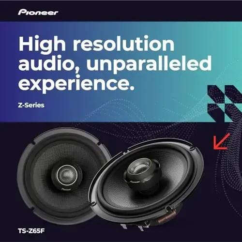 Pioneer Z-Series TS-Z65F 6.5” 2-Way Speakers (Pair) – 330W Max, Balanced Sound + Smooth Treble, Audiophile Upgrade, add an Amplifier for Optimal Performance - 2