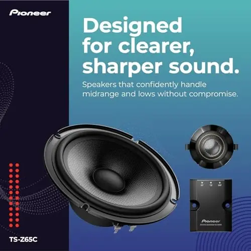 Pioneer Z-Series TS-Z65C 6.5” 2-Way Speakers (Pair) – 330W Max, Crisp Highs + Clear Vocals, Audiophile Upgrade, Add an Amplifier for Optimal Performance - 3