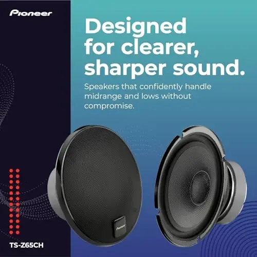 Pioneer Z-Series TS-Z65CH 6.5” 2-Way Speakers (Pair) – 330W Max, Crisp Highs + Clear Vocals, Audiophile upgrade, add an amplifier for optimal performance - 3