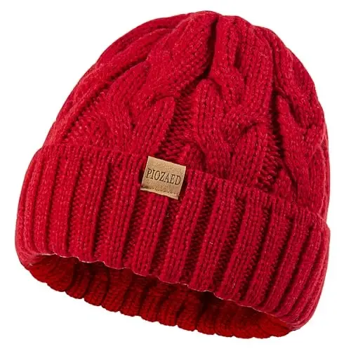 PIOZAED Ayollar Qishki Trikotaj Beanie Shlyapa Trikotaj Issiq Bosh Suyagi Qalpog'i Ayollar uchun Bosh Suyagi Qalpog'i Beanie 2 Pachka - 4