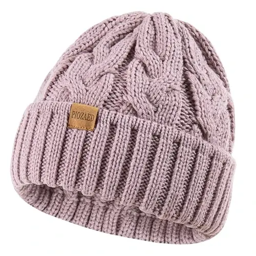 PIOZAED Womens Winter Knitted Beanie Hat Knit Warm Skull Cap Skull Cap Beanie for Women 2 Packs - 3