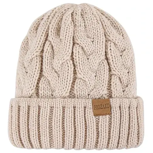 PIOZAED Womens Winter Knitted Beanie Hat Knit Warm Skull Cap Skull Cap Beanie for Women 2 Packs - 4