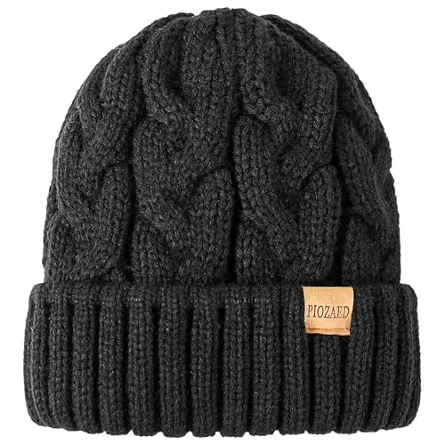 PIOZAED Womens Winter Knitted Beanie Hat Knit Warm Skull Cap Skull Cap Beanie for Women 2 Packs - 11