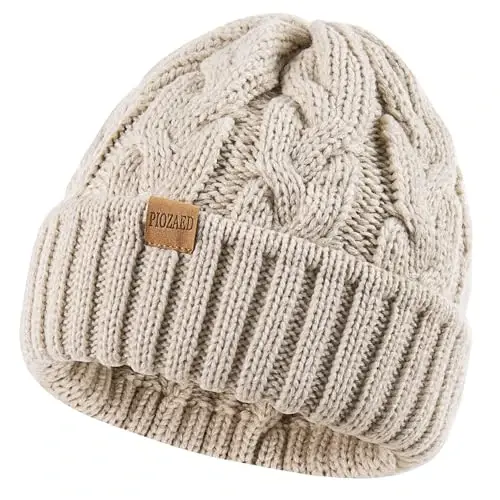 PIOZAED Womens Winter Knitted Beanie Hat Knit Warm Skull Cap Skull Cap Beanie for Women 2 Packs - 3