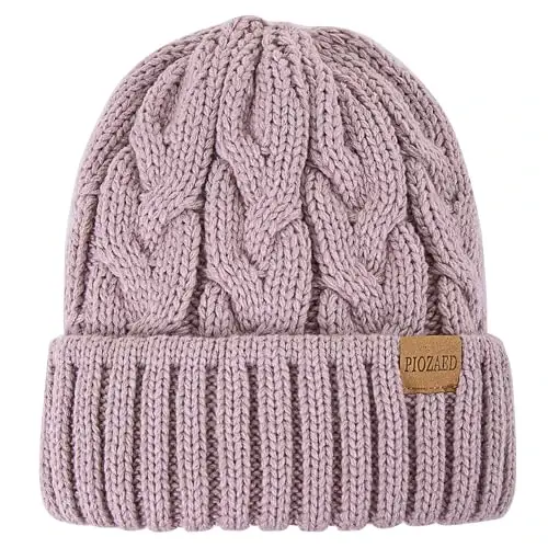PIOZAED Womens Winter Knitted Beanie Hat Knit Warm Skull Cap Skull Cap Beanie for Women 2 Packs - 2
