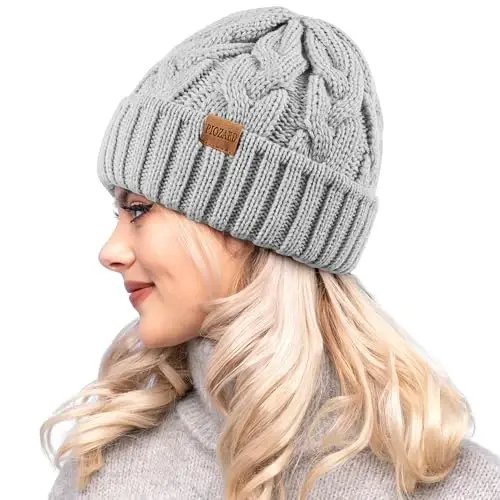 PIOZAED Womens Winter Knitted Beanie Hat Knit Warm Skull Cap Skull Cap Beanie for Women 2 Packs - PIOZAED (1)