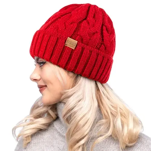 PIOZAED Womens Winter Knitted Beanie Hat Knit Warm Skull Cap Skull Cap Beanie for Women 2 Packs - PIOZAED (1)