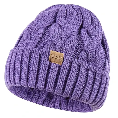 PIOZAED Womens Winter Knitted Beanie Hat Knit Warm Skull Cap Skull Cap Beanie for Women 2 Packs - 3