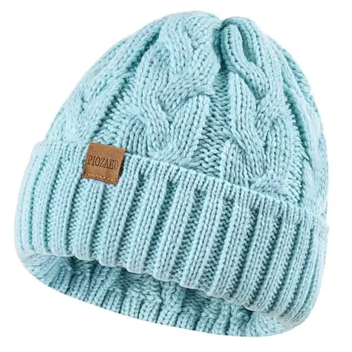 PIOZAED Womens Winter Knitted Beanie Hat Knit Warm Skull Cap Skull Cap Beanie for Women 2 Packs - 4