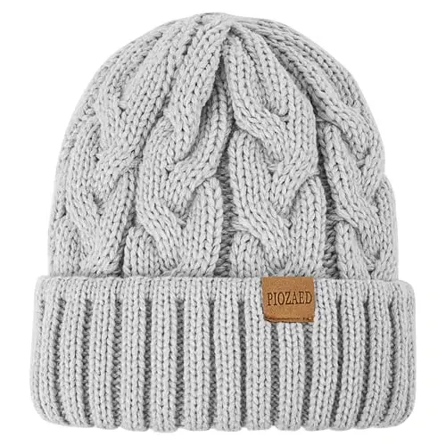 PIOZAED Womens Winter Knitted Beanie Hat Knit Warm Skull Cap Skull Cap Beanie for Women 2 Packs - 3