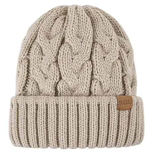 PIOZAED Womens Winter Knitted Beanie Hat Knit Warm Skull Cap Skull Cap Beanie for Women 2 Packs - 3