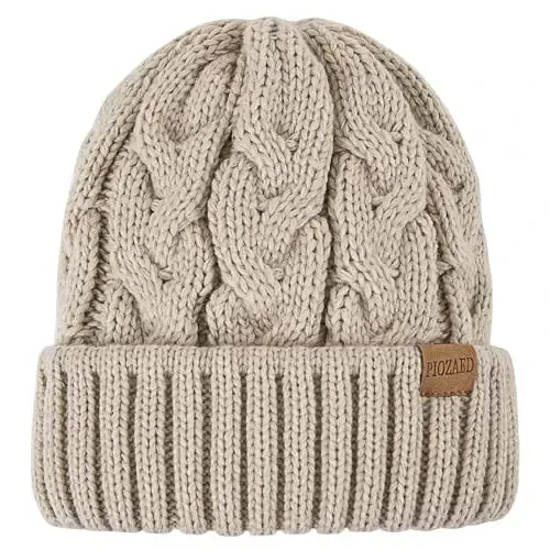 PIOZAED Womens Winter Knitted Beanie Hat Knit Warm Skull Cap Skull Cap Beanie for Women 2 Packs - 3