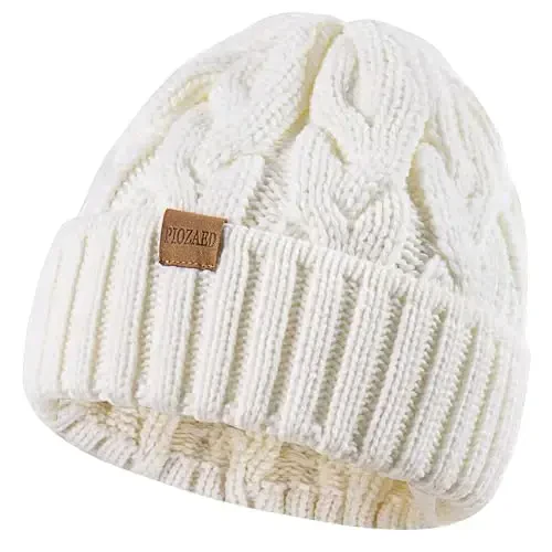 PIOZAED Womens Winter Knitted Beanie Hat Knit Warm Skull Cap Skull Cap Beanie for Women 2 Packs - 4