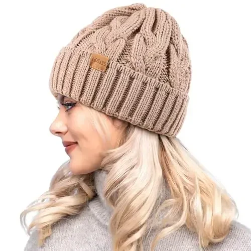 PIOZAED Womens Winter Knitted Beanie Hat Knit Warm Skull Cap Skull Cap Beanie for Women 2 Packs - PIOZAED (1)