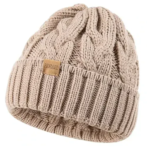 PIOZAED Womens Winter Knitted Beanie Hat Knit Warm Skull Cap Skull Cap Beanie for Women 2 Packs - 3