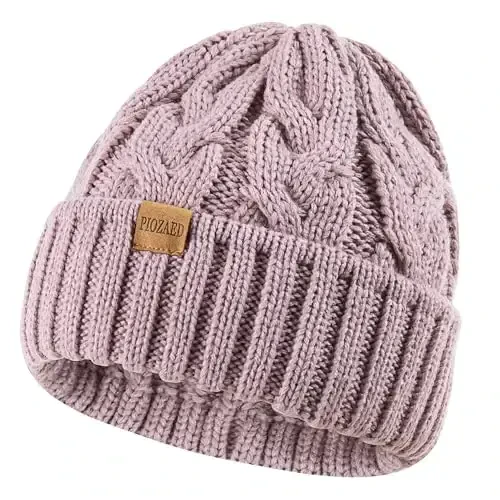 PIOZAED Womens Winter Knitted Beanie Hat Knit Warm Skull Cap Skull Cap Beanie for Women 2 Packs - 3