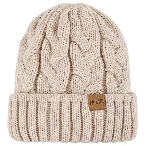 PIOZAED Womens Winter Knitted Beanie Hat Knit Warm Skull Cap Skull Cap Beanie for Women 2 Packs - 4