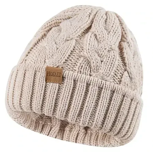 PIOZAED Womens Winter Knitted Beanie Hat Knit Warm Skull Cap Skull Cap Beanie for Women 2 Packs - 3