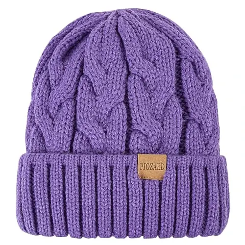 PIOZAED Women's Winter Knitted Beanie Hat Warm Skull Cap for Women 2 Packs - 3