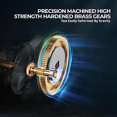 Piscifun Alijoz 400 Baitcaster baliq ovlash g'altagi, 38 funt Maksimal tortish alyuminiy qotishma ramkali Baitcasting g'altagi, 6,6: 1/8,1: 1 vites nisbatida mavjud, chuchuk suv va sho'r suv uchun past profilli quyma g'altak Musky uchun - 2