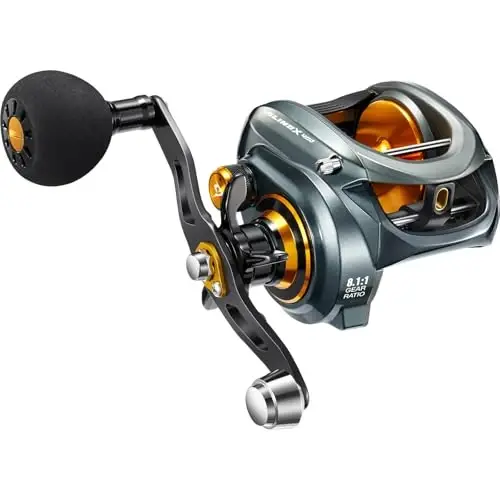 Piscifun Alijoz 400 Baitcaster Fishing Reel, 38Lbs Max Drag Aluminum Alloy Frame Baitcasting Reel, Available in 6.6:1/8.1:1 Gear Ratio, Freshwater and Saltwater Low Profile Casting Reel for Musky - PISCIFUN