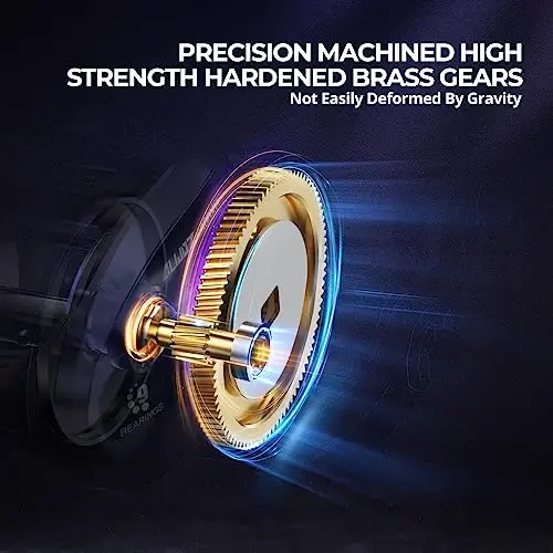 Piscifun Alijoz 400 Baitcaster Fishing Reel, 38Lbs Max Drag Aluminum Alloy Frame Baitcasting Reel, Available in 6.6: 1/8.1: 1 Gear Ratio, Freshwater and Saltwater Low Profile Casting Reel for Musky - 2