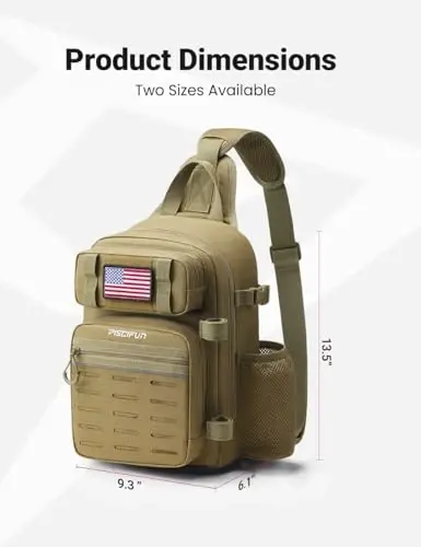 Piscifun Fishing Backpack Tackle Bag with 2 Rod Holders, Multi-Compartment Storage, MOLLE System, Water-Resistant Lightweight Outdoor Pack - 6