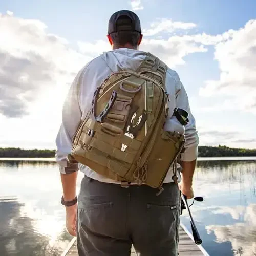 Piscifun Fishing Backpack with Rod Holder, Lightweight Sling Bag Storge Gear and Equipment - 2