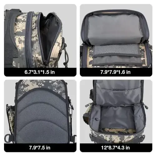 Piscifun Fishing Backpack with Rod Holder, Lightweight Sling Bag Storge Gear and Equipment - 6