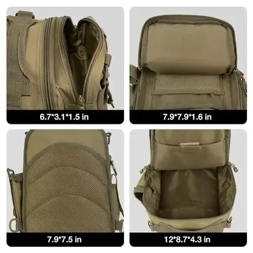 Piscifun Fishing Backpack with Rod Holder, Lightweight Sling Bag Storge Gear and Equipment - 5