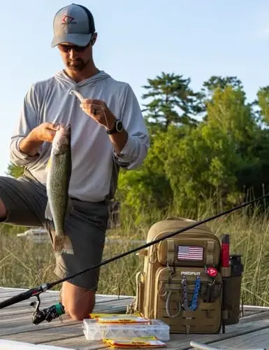 Piscifun Fishing Backpack with Rod Holder, Lightweight Sling Bag Storge Gear and Equipment - 2