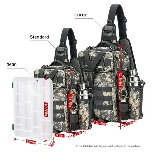 Piscifun Fishing Backpack with Rod Holder, Lightweight Sling Bag Storge Gear and Equipment - 5