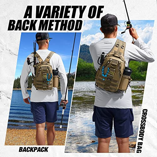 Piscifun Fishing Tackle Backpack with Rod & Gear Holder, Lightweight Outdoor Water-Resistant Fishing Shoulder Storage Bag - 2