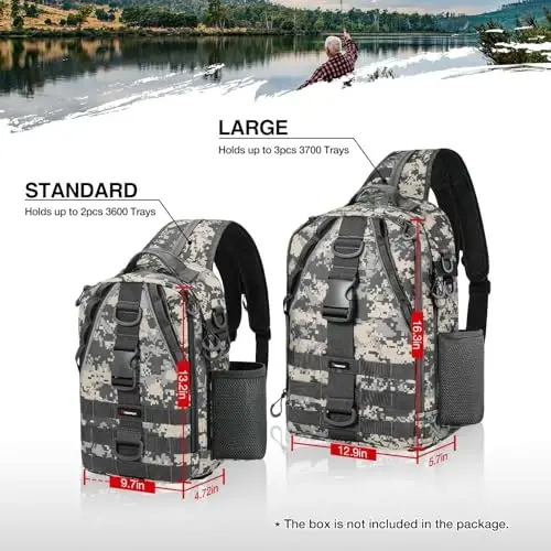 Piscifun Fishing Backpack with Rod Holder, Lightweight Sling Bag Storge Gear and Equipment - 5