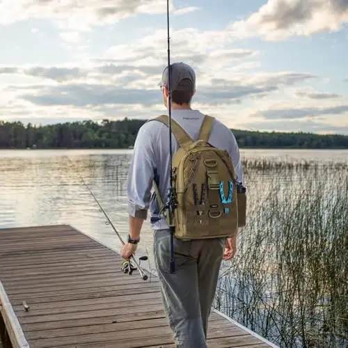 Piscifun Fishing Backpack with Rod Holder, Lightweight Sling Bag Storge Gear and Equipment - 3