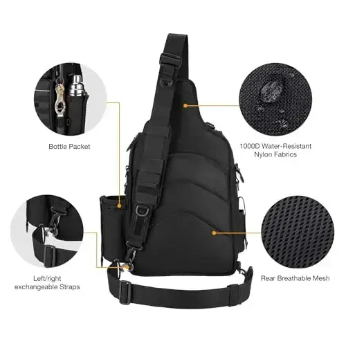 Piscifun Fishing Backpack with Rod Holder, Lightweight Sling Bag Storge Gear and Equipment - 3