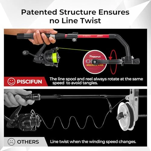 Piscifun Speed X Fishing Line Winder with Unwinding - Spooling Station for Spinning, Cast, and Spincast Reels - Piscifun (1)