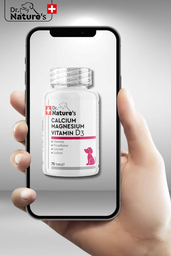 Пищевая добавка для собак Dr. Natures Calcium Magnesium для поддержки суставов (75 таблеток) - 3