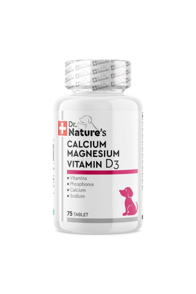 Пищевая добавка для собак Dr. Natures Calcium Magnesium для поддержки суставов (75 таблеток) - 4