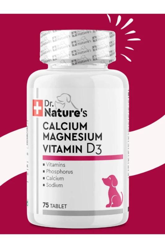 Пищевая добавка для собак Dr. Natures Calcium Magnesium для поддержки суставов (75 таблеток) - 1