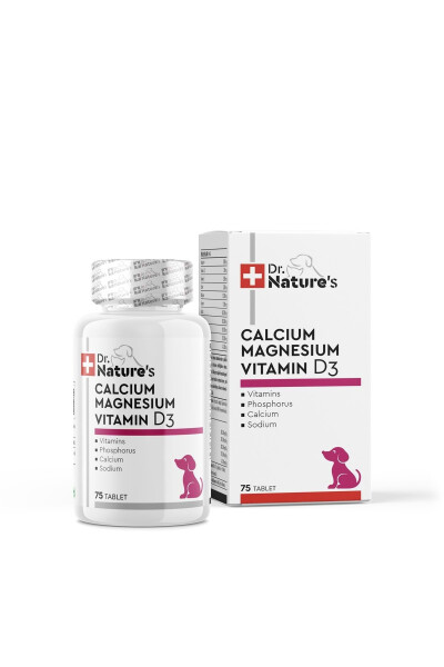 Пищевая добавка для собак Dr. Natures Calcium Magnesium для поддержки суставов (75 таблеток) - 5