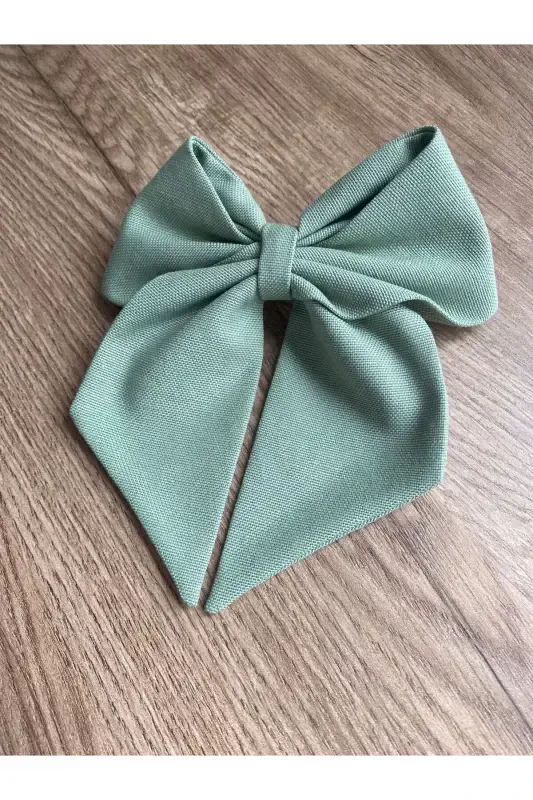 Pistachio green bow clip / ribbon clip-Green - ÖYKÜSH COLLECTION