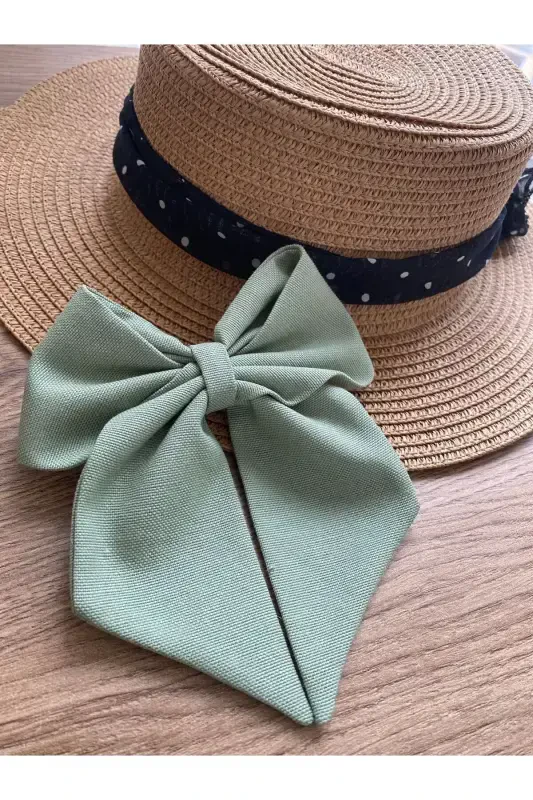 Pistachio green bow clip / ribbon clip-Green - 3