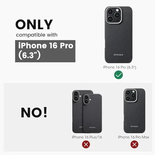pitaka for iPhone 16 Pro Case 6.3