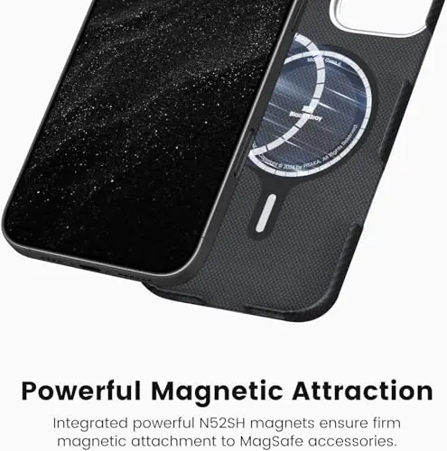 pitaka for iPhone 16 Pro Max Case 6.9 Inch, Compatible with MagSafe, Thin & Light Case iPhone 16 Pro Max with a Caseless Feel, 600D Aramid Fiber Woven [Ultra Slim-Black/Grey (Twill)] - 3