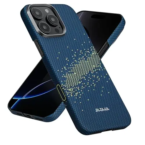 pitaka for iPhone 16 Pro Max Case Compatible with MagSafe, Thin & Light Case iPhone 16 Pro Max with a Caseless Feel, 1500D Aramid Fiber Woven [Tactile Woven-Milky Way Galaxy] 