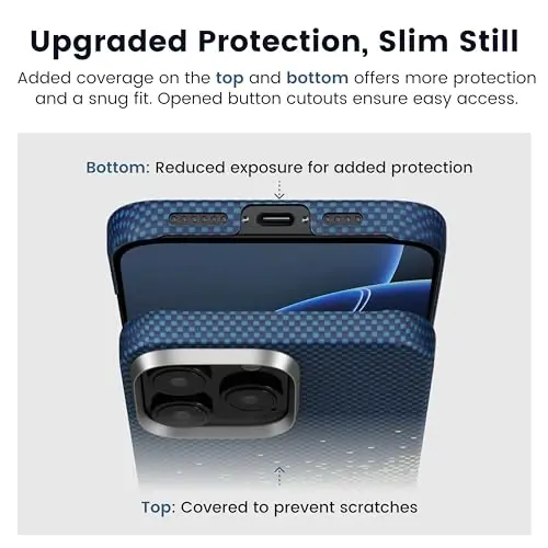pitaka for iPhone 16 Pro Max Case Compatible with MagSafe, Thin & Light Case iPhone 16 Pro Max with a Caseless Feel, 1500D Aramid Fiber Woven [Tactile Woven-Milky Way Galaxy] - 6