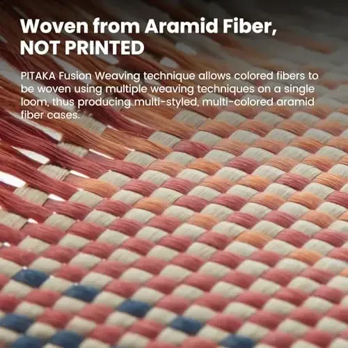 pitaka for iPhone 16 Pro Max Case Compatible with MagSafe, Thin & Light Case iPhone 16 Pro Max with a Caseless Feel, 1500D Aramid Fiber Woven [Tactile Woven-Sunset] - MODAZONE (1)