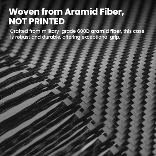 pitaka for iPhone 16 Pro Max Case 6.9 Inch, Compatible with MagSafe, Thin & Light Case iPhone 16 Pro Max with a Caseless Feel, 600D Aramid Fiber Woven [Ultra Slim-Black/Grey (Twill)] - 2